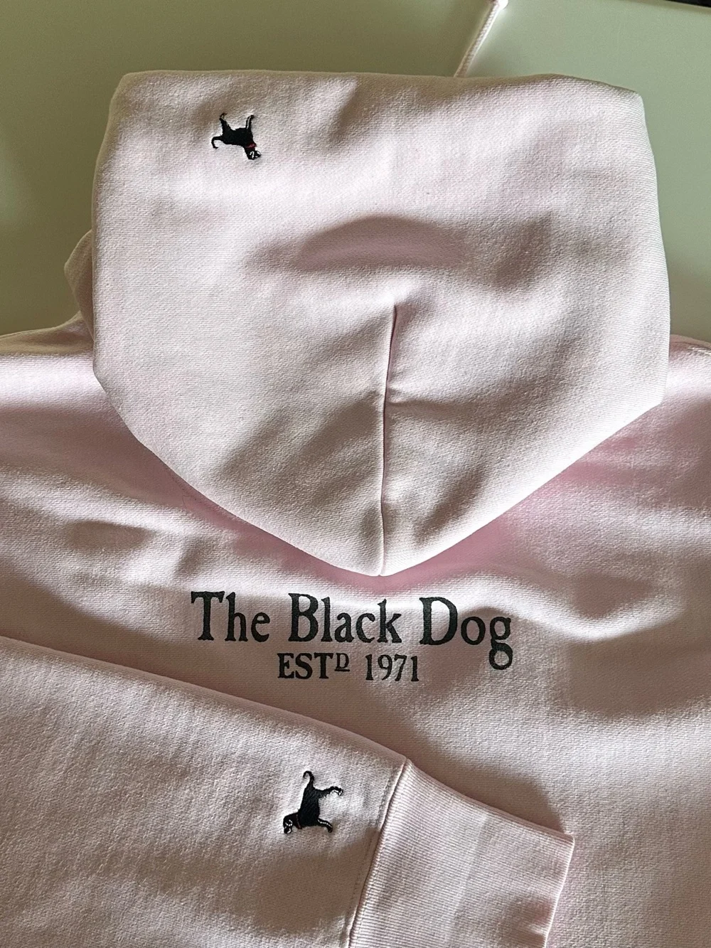 The Black Dog Pink Hoodie with Black Dog Graphic - Picture 3 of 7